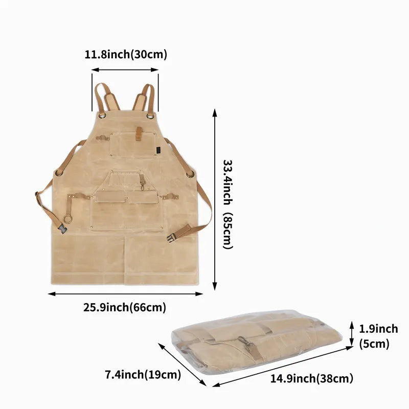 Mehrzweck-Werkzeuggürtel – Hauptmaterial Segeltuch, Träger aus Nylon/Oxford – Ideal für Gartenarbeit, Heimwerken & Handwerk