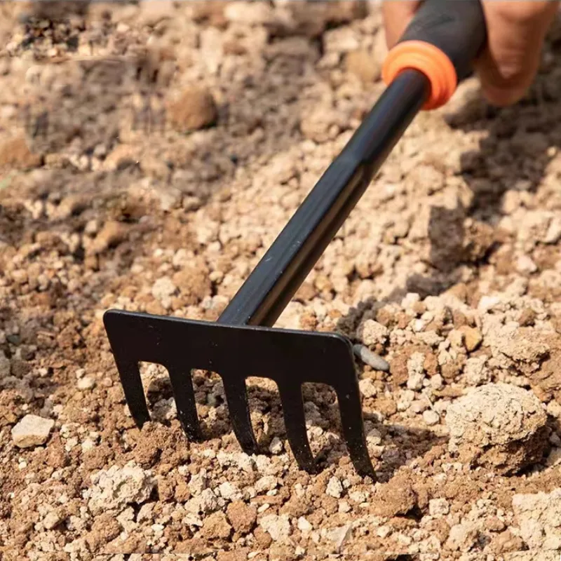 Gartenwerkzeug-Set für Pflanzen- und Gemüseanbau – Schaufel, Locher, Hacke, Fünfzahnrechen – Für Garten, Beet und Zimmerpflanzen