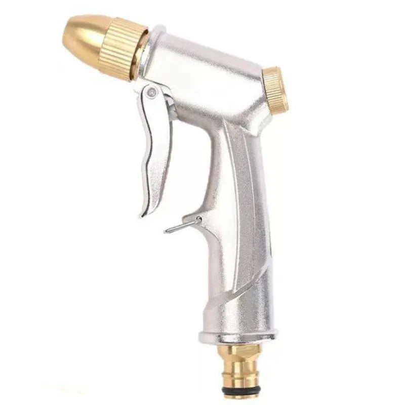 Kupfervergoldeter Aluminiumlegierungs-Spritzpistole – Hochdruck-Gartenschlauchpistole, Mehrere Düsen, Anti-Rutsch-Griff – Für Gartengießung, Autowäsche und Reinigung