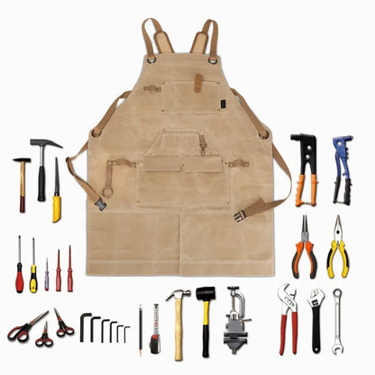 Mehrzweck-Werkzeuggürtel – Hauptmaterial Segeltuch, Träger aus Nylon/Oxford – Ideal für Gartenarbeit, Heimwerken & Handwerk