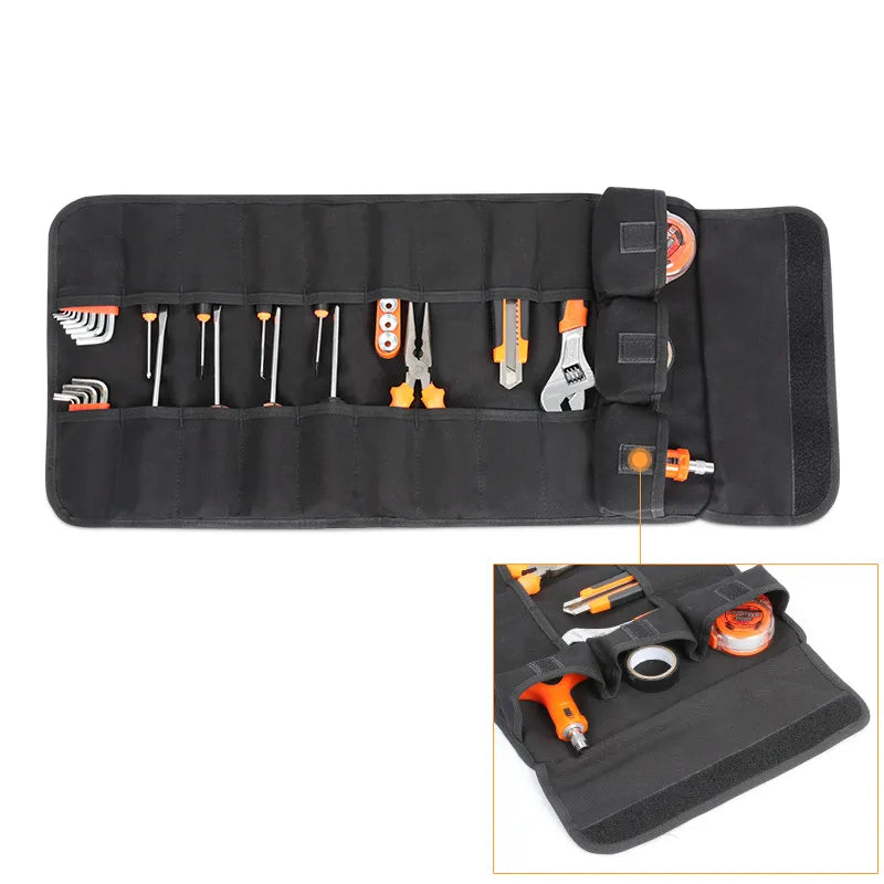 Tragbares Werkzeugroll – Faltbare Werkzeugtasche für Heimwerker & Handwerk – Multifunktionales Werkzeugroll aus 12 oz Segeltuch