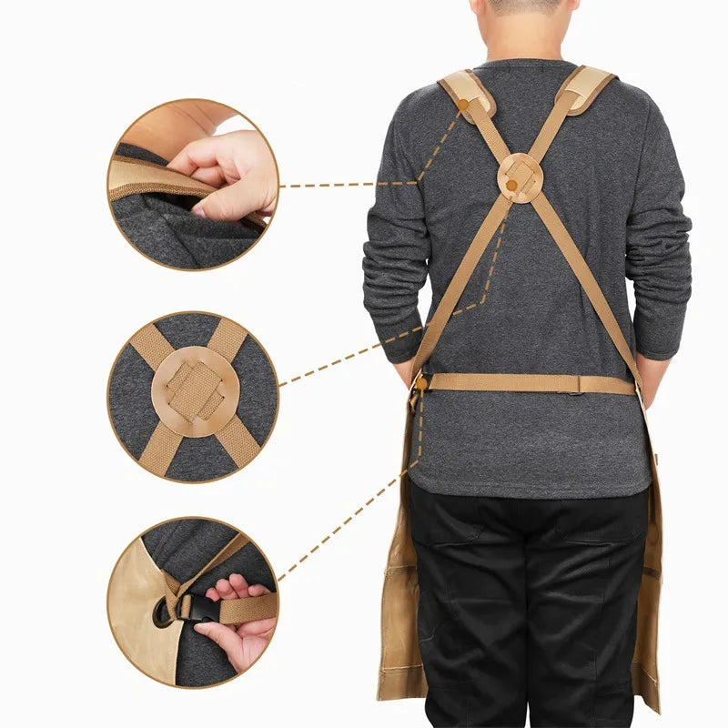 Mehrzweck-Werkzeuggürtel – Hauptmaterial Segeltuch, Träger aus Nylon/Oxford – Ideal für Gartenarbeit, Heimwerken & Handwerk