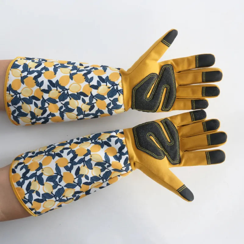 Garten-Arbeitshandschuhe mit langem Arm – Schutz vor Rosenstacheln und trockenen Ästen – Rutschfest, abrasionsbeständig, Touchscreen-kompatibel