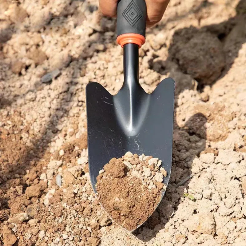 Gartenwerkzeug-Set für Pflanzen- und Gemüseanbau – Schaufel, Locher, Hacke, Fünfzahnrechen – Für Garten, Beet und Zimmerpflanzen